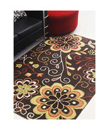Glitzy Rugs 9 x 12 ft. Hand Tufted Wool Area Rug Brown - Floral - $533.45