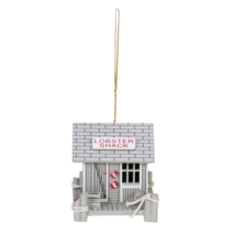 Mini Wooden Lobster Shack w/ Traps &amp; Pilings Coastal Nautical Christmas Ornament - £7.92 GBP