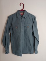 Wrangler Mens Premium Quality Utility Shirt S Blue Double Pocket Latch L... - $277.88 MXN