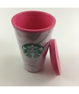 Starbucks 16oz Tumbler Cup Pink Swirl Heart Valentines Day Lid Coffee Co... - £27.57 GBP