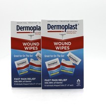 Lot of 2 Dermoplast Wound Wipes Antiseptic &amp; Pain Relieving Cloths 10 Ea... - $16.71