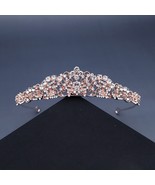 Miallo Fashion Rhinestone Hair Crown Rose Gold Color Tiaras and Crowns H... - £20.56 GBP