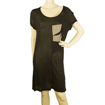 Avelon Black Casual See Through Viscose w. Beige Detail mini Dress size M - $1,366.45 MXN