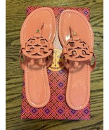 NEW Tory Burch Patent Leather Miller Flip Flop Sandals Coral Crush Size ... - £154.19 GBP