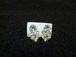 Vintage Silver-Toned Faux Diamond Screw-On Earrings, Beautiful Jewelry Accessory - £7.16 GBP