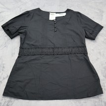 Urbane Scrub Shirt Women Medium Black Casual Short Sleeve 9542 Maternity... - £13.94 GBP