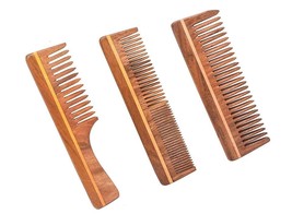 Handmade Unisex Natural Pure Healthy Neem Wooden Comb Wide Tooth for Hai... - $31.38