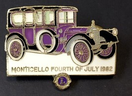 Monticello Lions Club 4th of July 1982 Lapel Pin Classic Car Vintage - £16.83 GBP