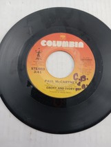 PAUL MCCARTNEY Ebony And Ivory 45 7&quot; POP ROCK Record Vinyl 1982 Columbia... - $46.00 MXN