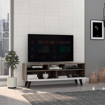 Modern TV Stand for 52&quot; TVs | Dark Brown &amp; White | 2 Drawers &amp; Shelves - $2,934.94 MXN