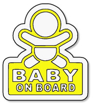 Baby On Board Warning Yellow Caution Auto Bumper Decal Sticker 5&quot; #DgiPrint - £3.12 GBP