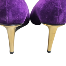 Stuart Weitzman Purple Suede Goldtone Stiletto Heel Pumps Size 7 1/2 M image 8