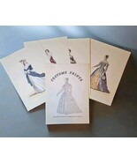 Antique French Costume Fashions Cattier Litho Print Set of 4 Artist A De... - $2,632.84 MXN