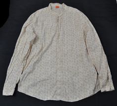 Boss Hugo Boss Orange Beige Flower Cotton Ls Button Shirt Xxl - £39.46 GBP