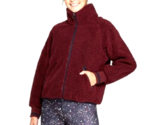 Joylab Port Royale Weinrot Rot Sherpa Reißverschluss Mantel Jacke XS - $20.14