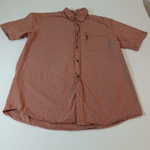 Columbia Sportswear Men`s Button Down Orange Plaid Shirt Short Sleeve Si... - €9,54 EUR