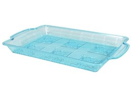 Crafter&#39;s Corner Plastic Picnic Summer Light Blue Tray, 13x8-in. - £9.26 GBP