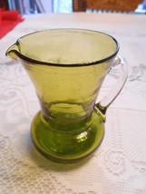 Beautiful Collectible Vintage Olive GREEN Mini Pitcher / Vase..FREE POST... - $14.44