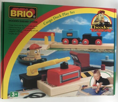 NEW 32750 Brio Wooden Train Theodore Tugboat Cargo Docks Play Set bonnavista - $241.87