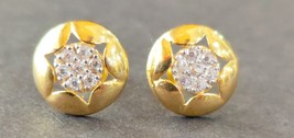 0.50Ct Round Cubic Zirconia Diamond Earrings Stud 18k Solid Yellow Gold Gift - £219.92 GBP