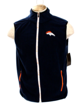 NFL Team Apparel Dark Blue Denver Broncos Zip Front Vest Men&#39;s Size Medi... - $98.99
