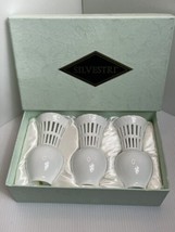 Lot Of Three White Pierced Porcelain Vases Silvestri In Box 4.75” Tall - £16.99 GBP