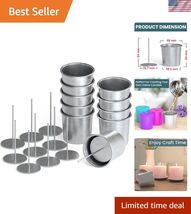 Votive Candle Molds Seamless Aluminum Steel Molds with 10 Wick Pins - $49.73