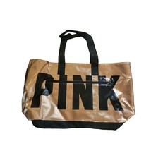 Victoria&#39;s Secret PINK Tote Bag Rose Gold Pink Black Metallic Iridescent - $20.00