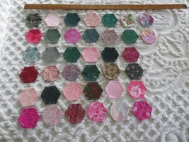 38 New - 3-5/8&quot; Point-to-Point COTTON FABRIC HEXAGONS w/Paper Templates - $19.80