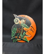 Rare 1930s Beistle Halloween Winking Owl on Moon Die Cut Embossed Holida... - $1,929.13 MXN