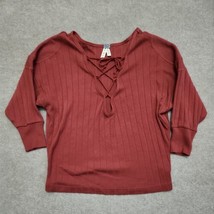 We the Free Sweater 3/4 Sleeve Burgundy Women&#39;s Size PS - £13.93 GBP