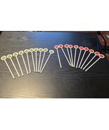 20 VTG Christmas Bar Drink Stir Swizzle Stick Plastic Christmas Tree Poi... - €15,02 EUR