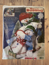Dimensions Bean Buddies #62176 Sledding Trio Snowmen Craft Kit Approx 12" Tall - £19.47 GBP