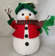Bradford SightSational Snowman Fiber Optic 2002 14&quot;  Christmas Works Nicely! Box - £23.32 GBP