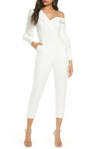 Lavish Alice Tailored Long Sleeve One-Shoulder Jumpsuit SZ 4 White - $1,801.61 MXN
