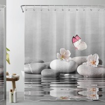 Pink Floral Butterfly Shower Curtain Set 72x72 Inches - $1,010.63 MXN