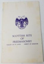 Scottish Rite of Freemasonry Valley of St. Louis 1960 New Member Booklet... - $18.95