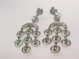 Genuine DIAMONDS and PERIDOT Dangle EARRINGS - 1 3/4 inches long - FREE ... - £75.93 GBP