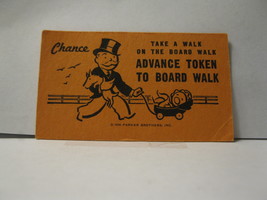 1985 Monopoly Board Game Piece: Advance to Board Walk Chance Card - £0.59 GBP