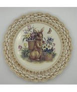 Cracker Barrel Easter Treasures Plate 8 3/4 Inches Woven Edges Flowers B... - $8.61