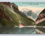 Lake Louise and Mt Lefroy Rocky Mountains Alberta Canada UNP DB Postcard... - $3.15