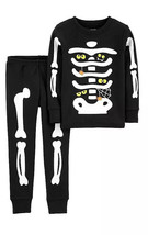 Carter's 2 Pc Glow in the Dark Spooky Eyes Halloween Skeleton Pajamas 18 Months - $19.99