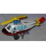 Vintage Tin and Plastic Wind Up Toy Police Helicopter Korea - $9.95
