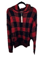 NEW. SKIMS BUFFALO CHECK BRICK RED PLAID UNISEX COZY KNIT HOODIE SZ S/M ... - €33,76 EUR