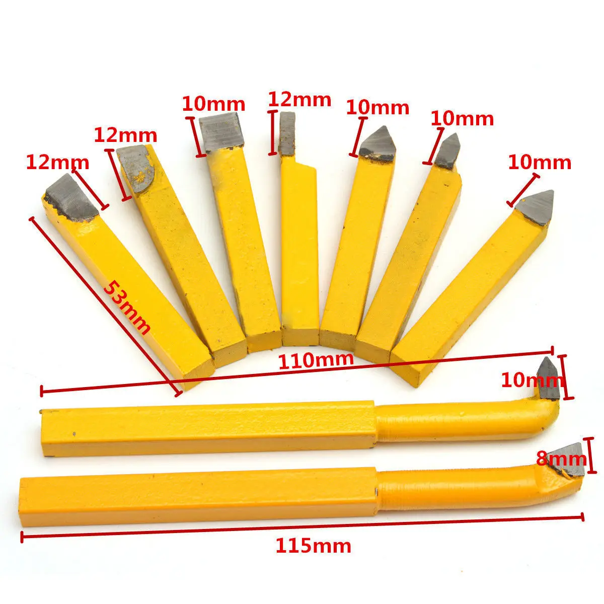 9pcs New Alloy Carbide zed Tipped Lathe Tools Set Mayitr 8*8mm Shank Turning Mil - £218.89 GBP