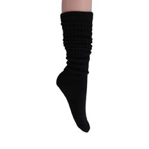 AWS/American Made Cotton Slouch Boot Socks Shoe Size 5 to 10 (Black 1 Pair) - £6.92 GBP