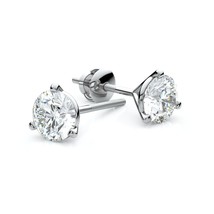 0.33ct 14k White Gold 3 Prong Martini Round Diamond Stud Earrings - £499.30 GBP