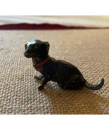 Vintage Metal Black Dog Figurine Mini Miniature 1.5”x 1&quot; Dog - £11.33 GBP