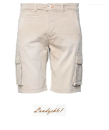 SSEINSE Men&#39;s Bermuda Cargo Beige Cotton Modern Fit Shorts Size US 40 EU... - £54.09 GBP