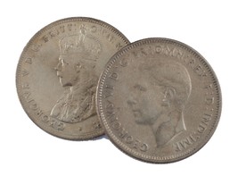 1936 &amp; 1942 Australien Florin Silbermünze Menge Von 2 Km #27 &amp; 40 - £24.78 GBP